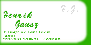 henrik gausz business card